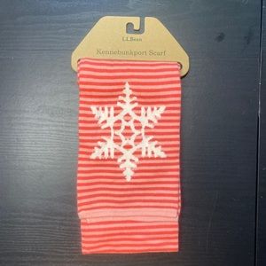 NWT LL Bean scarf, pink, coral, cotton blend